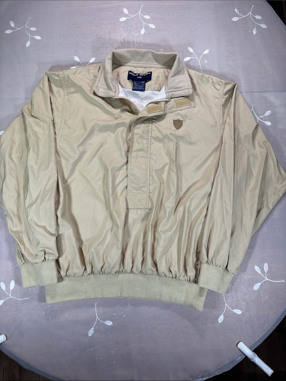 Polo by Ralph Lauren Sport Beige Pullover Windbreaker Men’s Jacket Sz M Half Zip - Picture 14 of 15